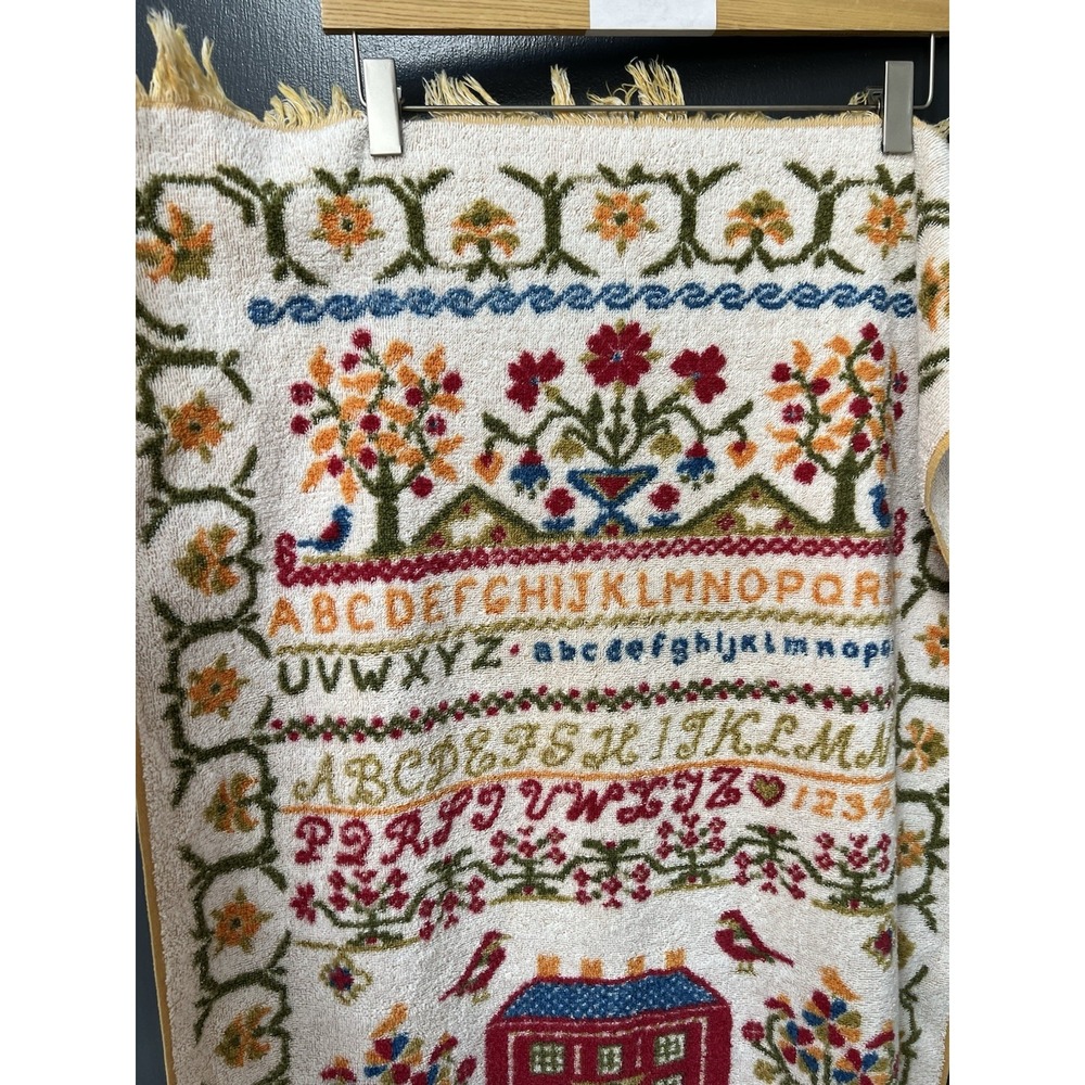 Vintage Fieldcrest 1970's Towel Set 2 ABC Country House Fringe Retro RARE Find - Picture 3 of 10